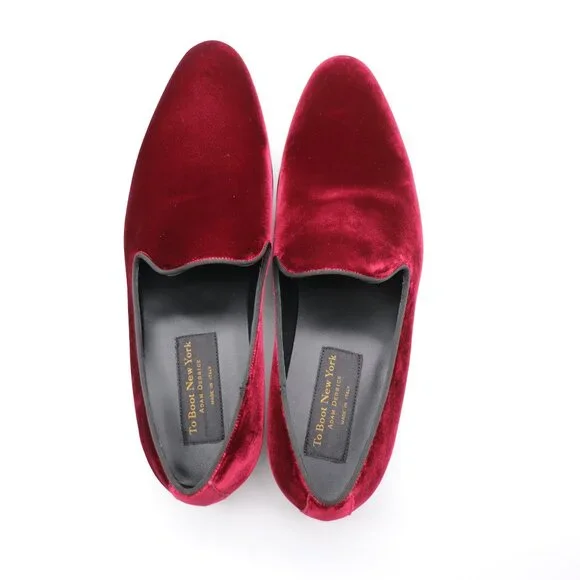 To Boot New York Velvet Burgundy Men's Size 11 Slip On Dress Shoes